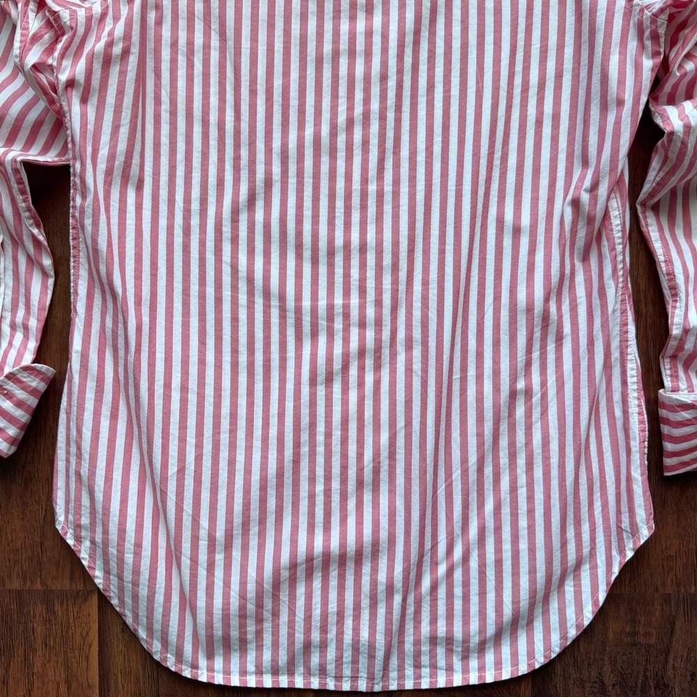 Nili Lotan Women's Red Striped Button Down Shirt XS Quiet Luxury‎ Boyfriend Prep - Picture 16 of 16